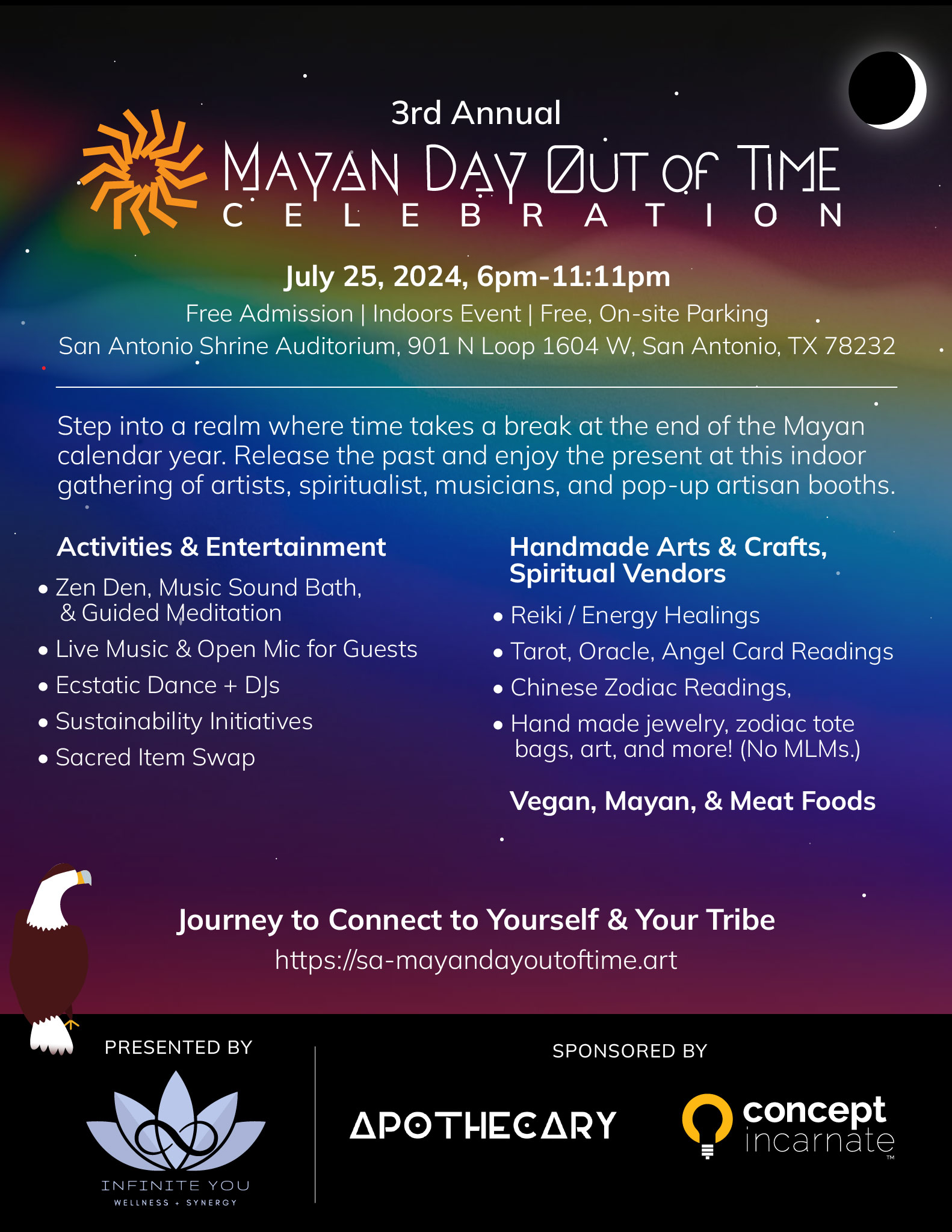 Mayan day of out time 2024 flyer